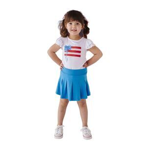 Bums & Roses Girls  Liberty & Bows For All Cap Sleeve Top, Multicolor